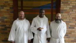 New novice Fr. Raphael with Postulant Jamison and Br. Godric