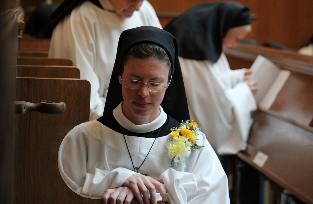 Mother Sofia at prayer in choir