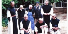 Trappist Monks smiling for group photo