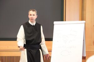 Fr. Joseph Van House, OCist., of Our Lady of Dallas Abbey, teaches at the 2024 US Juniors Conference