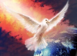 Holy Spirit as a Dove hovering over the earth